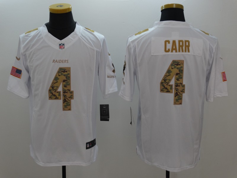 Men's Las Vegas Raiders Derek Carr #4 White Alternate Jersey